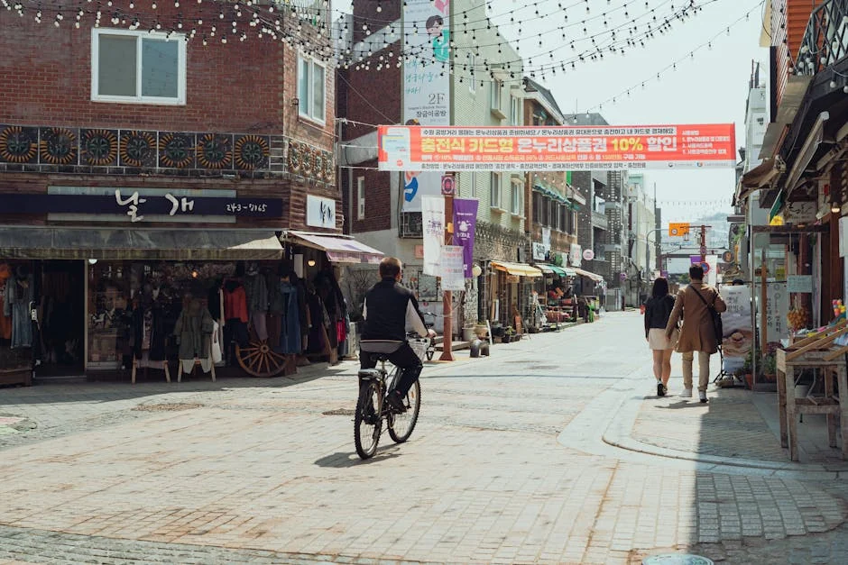 Gangnam district read as five travel sub-zones at street level — editorial photograph for Seoul Aesthetic Guide's international reader